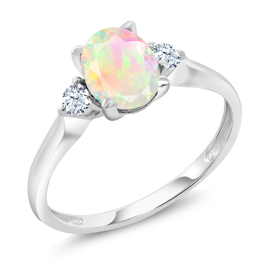 Ethiopian Opal - October_8_Ring in 10K White Gold