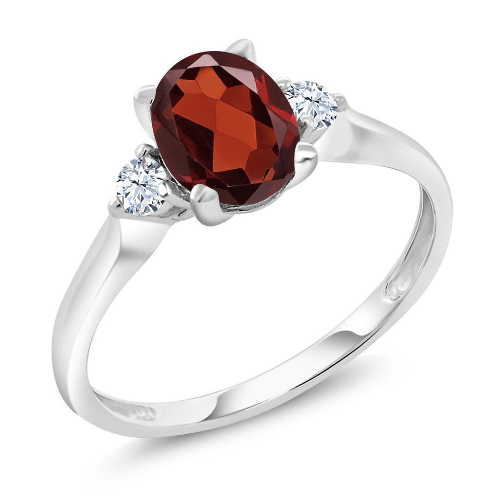 Garnet - January_5_Ring in 10K White Gold