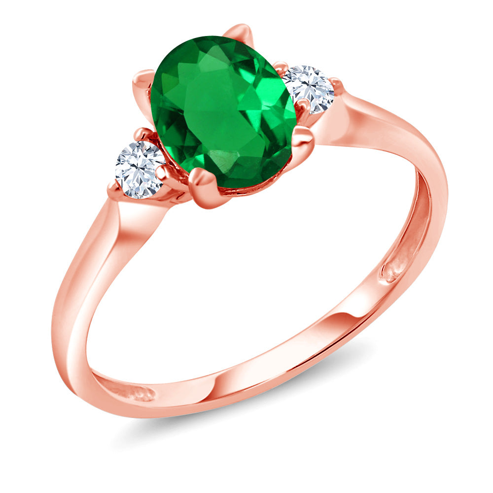 Nano Emerald - May_9_Ring in 10K Rose Gold