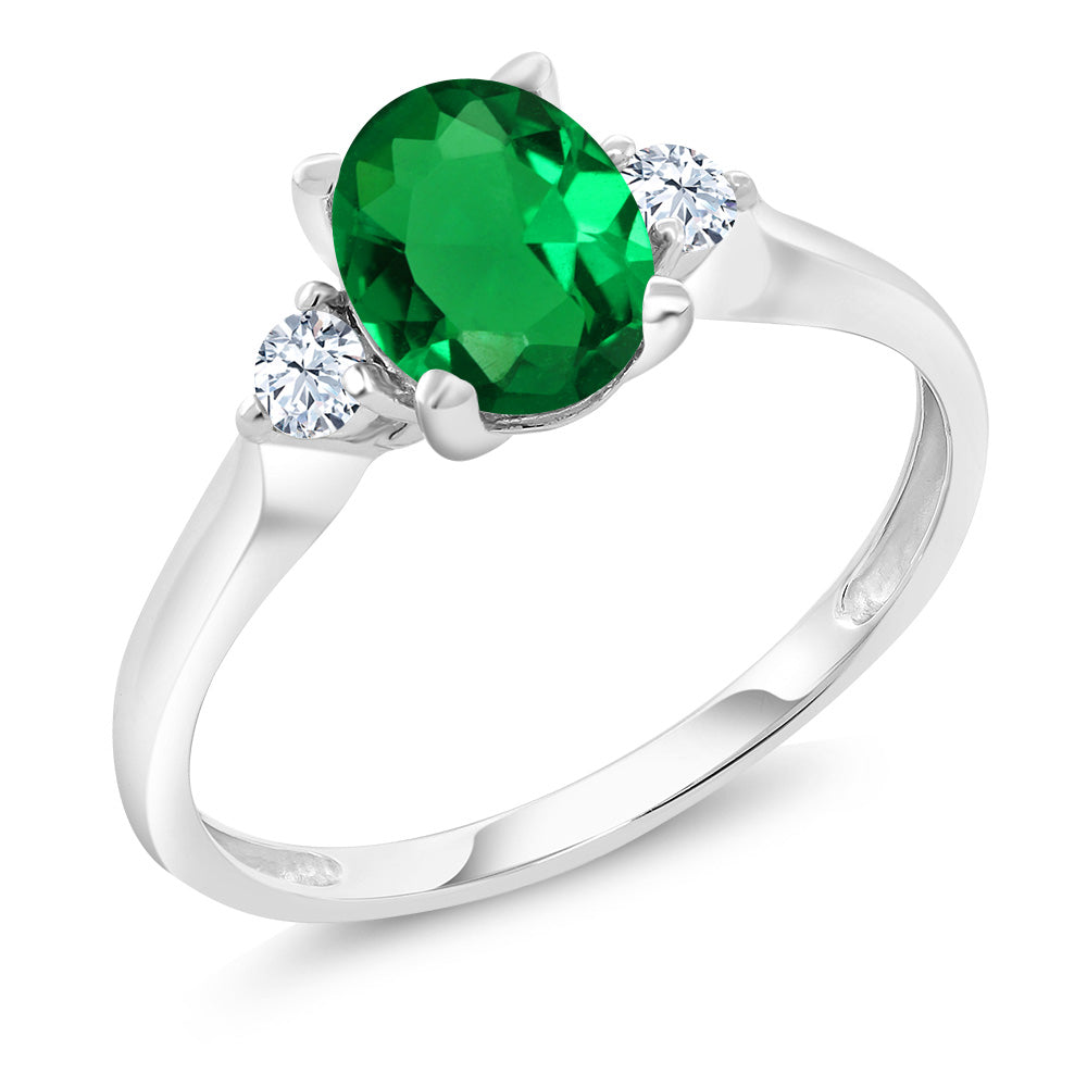 Nano Emerald - May_5_Ring in 10K White Gold