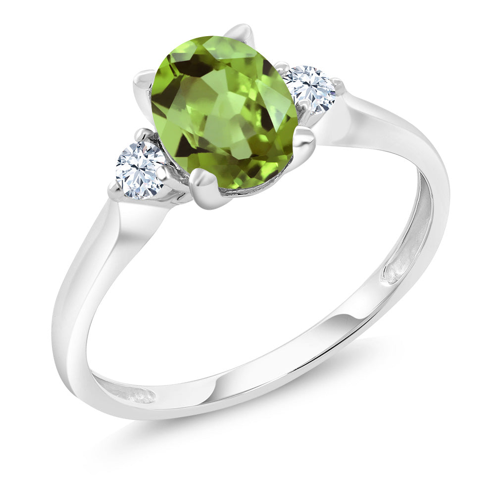 Peridot - August_5_Ring in 10K White Gold