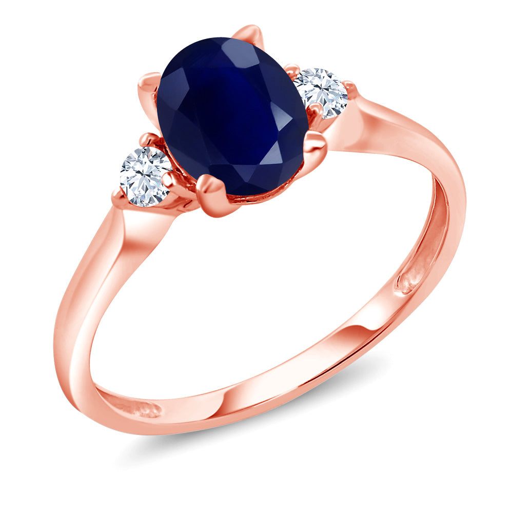 Blue Sapphire - September_8_Ring in 10K Rose Gold