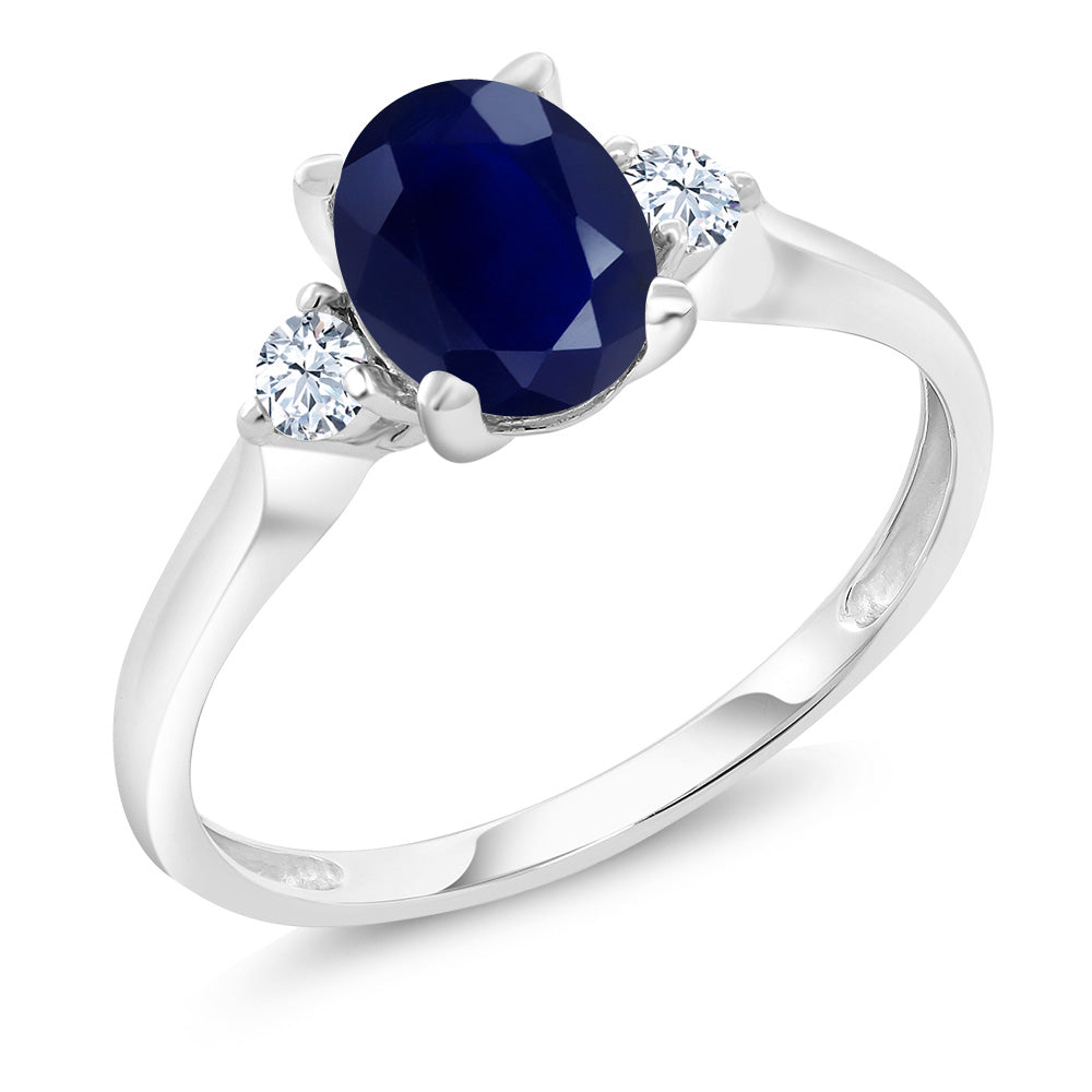 Blue Sapphire - September_9_Ring in 10K White Gold