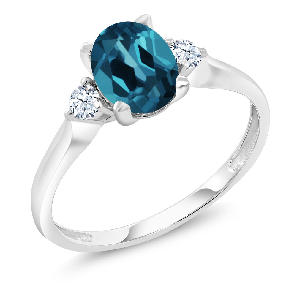 London Blue Topaz - November_6_Ring in 10K White Gold