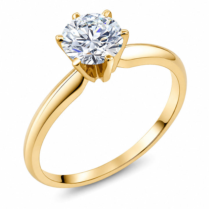White Lab Grown Diamond - April_5_Ring in 14K Yellow Gold