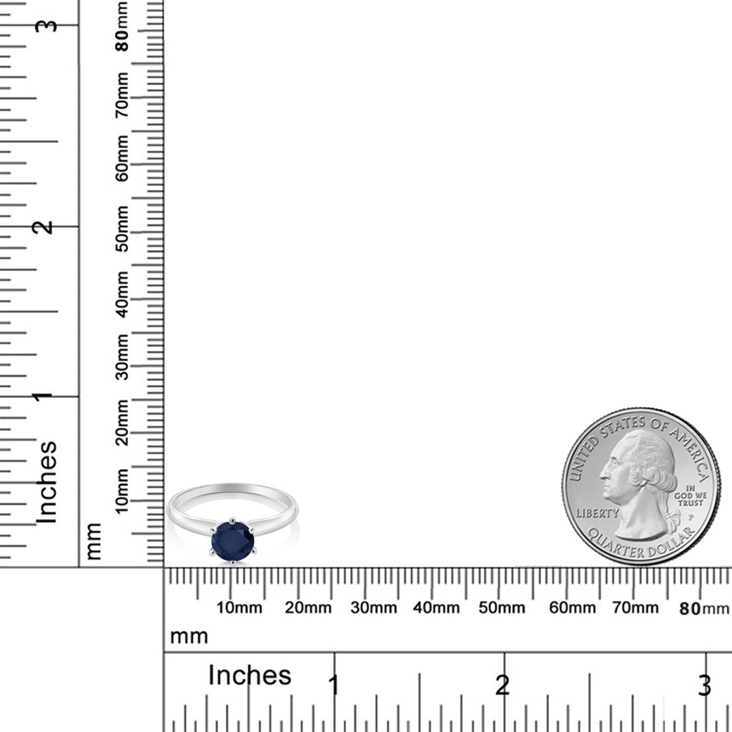 Blue Sapphire - September_8_Ring in 14K White Gold