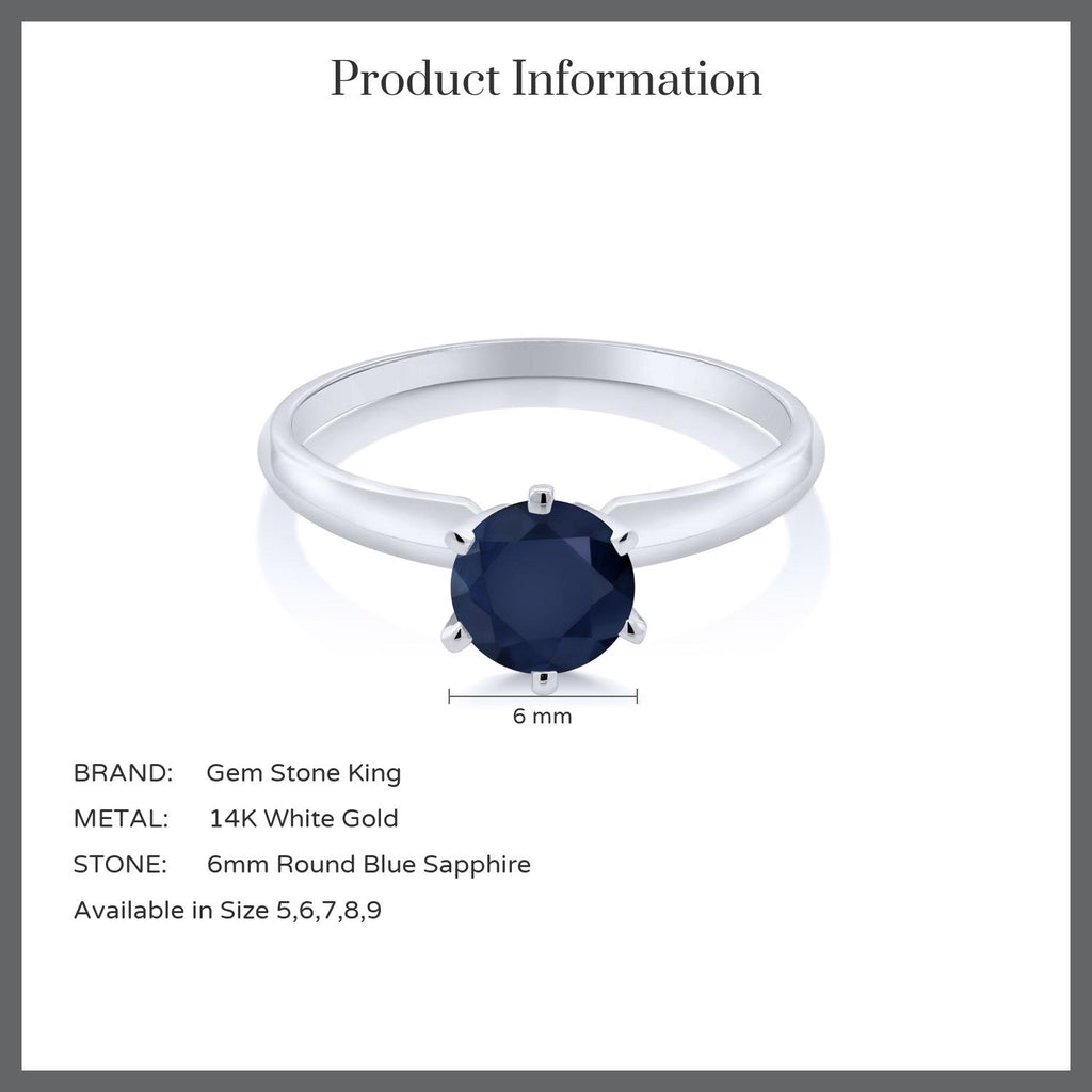Blue Sapphire - September_8_Ring in 14K White Gold