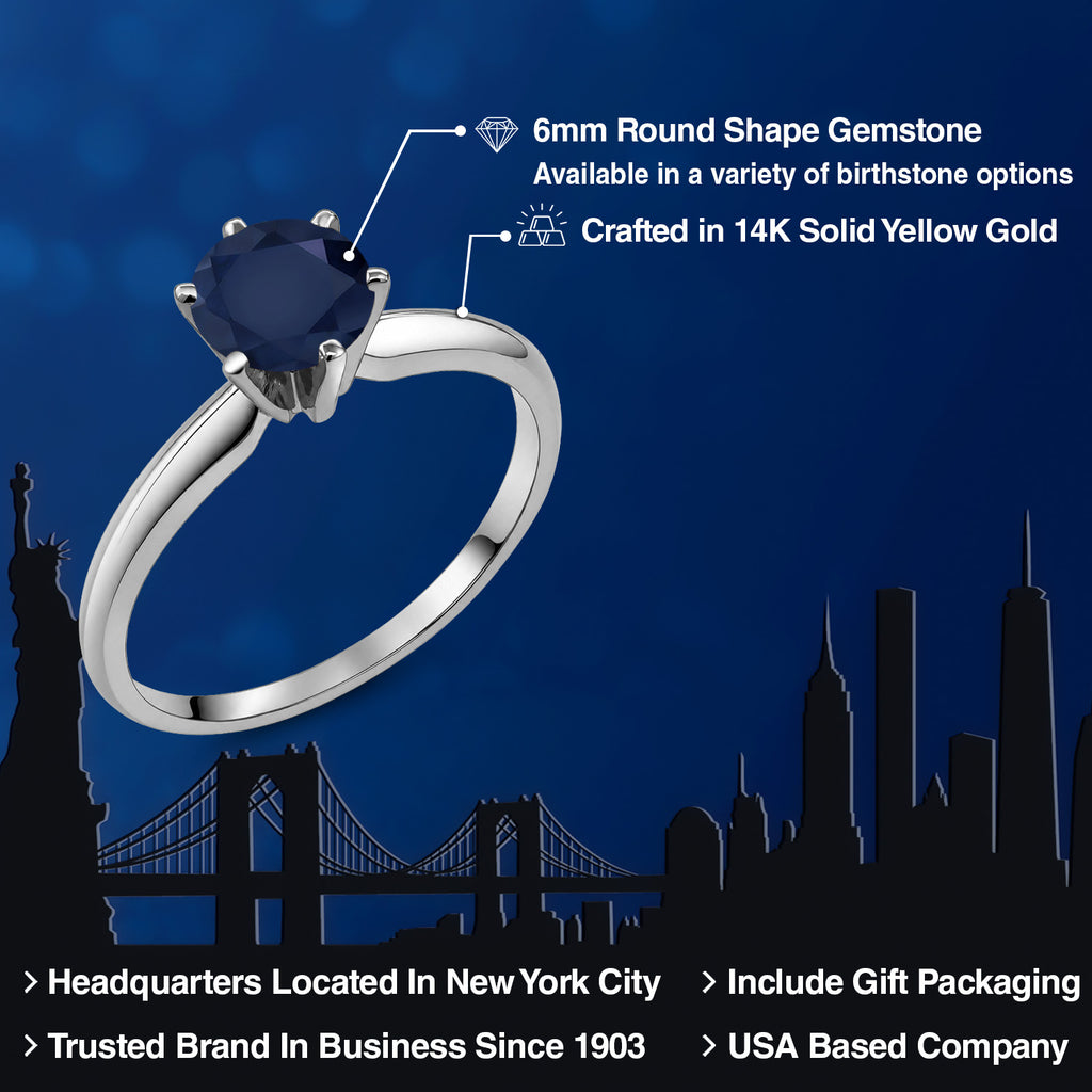 Blue Sapphire - September_8_Ring in 14K White Gold