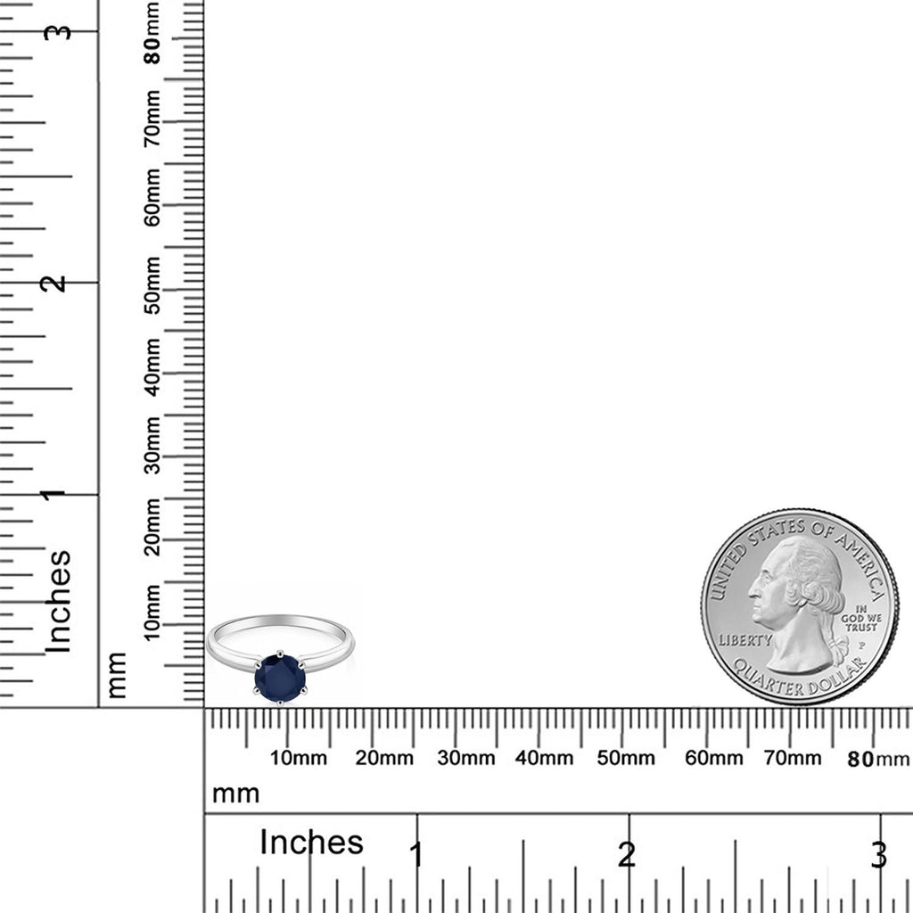 Blue Sapphire - September_8_Ring in 14K White Gold