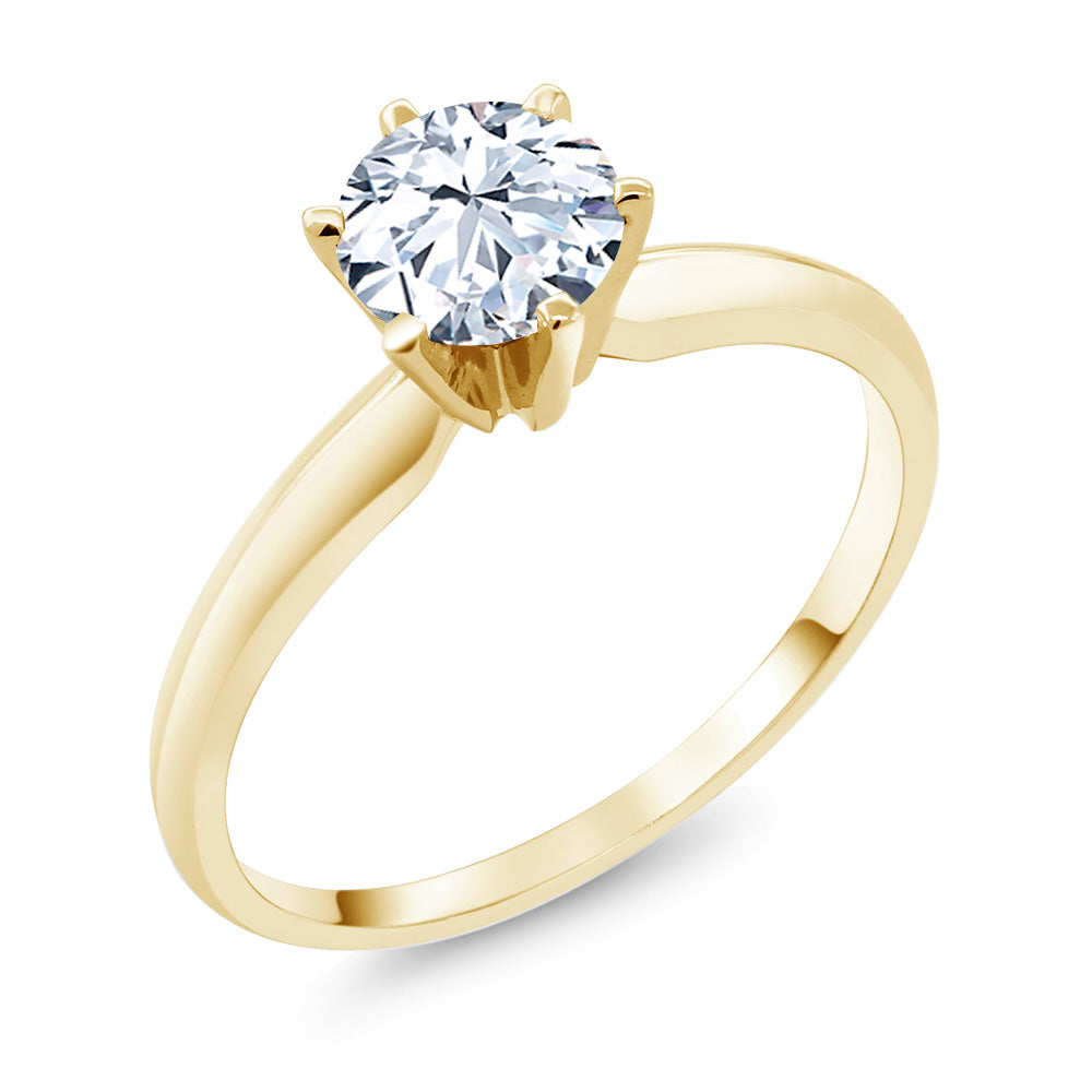 White Created Sapphire - September_8_Ring in 14K Yellow Gold