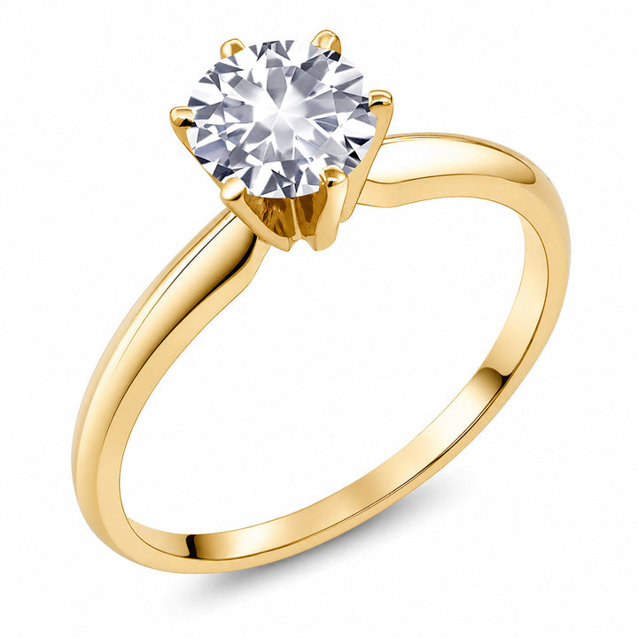 White Created Sapphire - September_5_Ring in 14K Yellow Gold