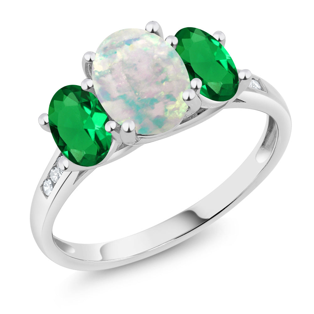 Nano Emerald - May_8_Ring in 10K White Gold