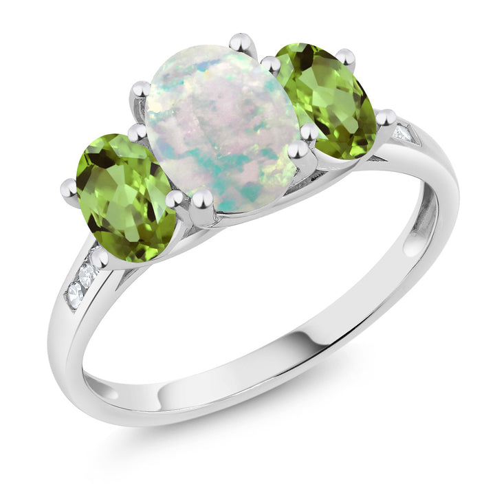 Peridot - August_5_Ring in 10K White Gold