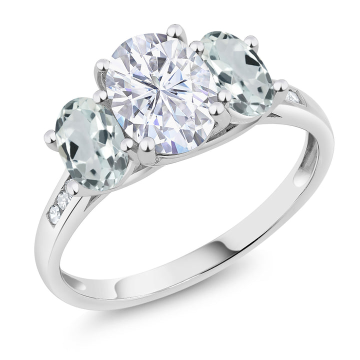 White Moissanite - April_5_Ring in 10K White Gold