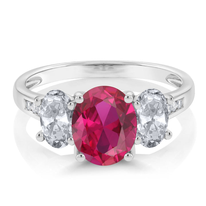 Created Ruby - Topaz and Diamond_7_Ring in 10K White Gold