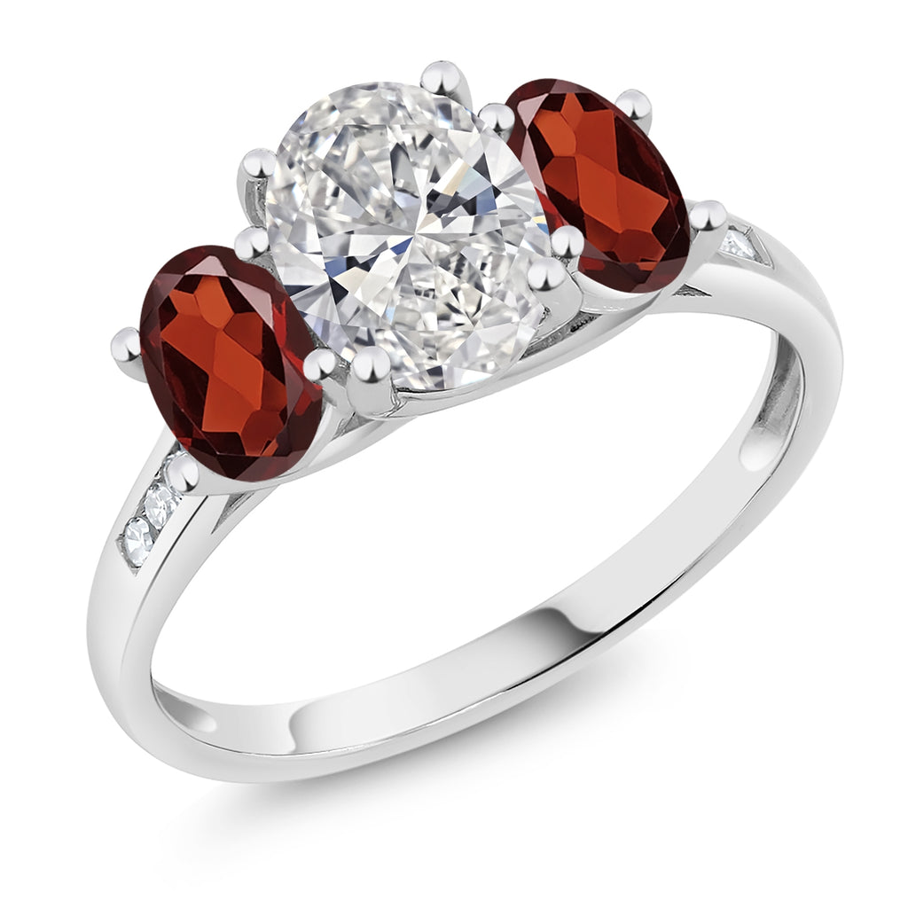 Garnet - January_6_Ring in 10K White Gold