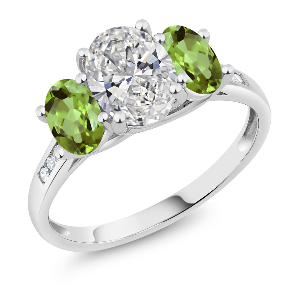 Peridot - August_7_Ring in 10K White Gold