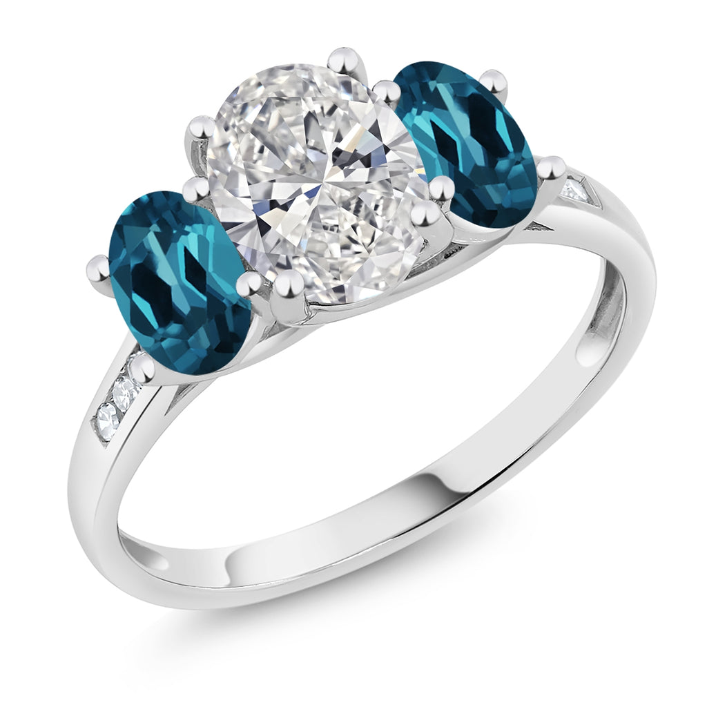 London Blue Topaz - November_7_Ring in 10K White Gold