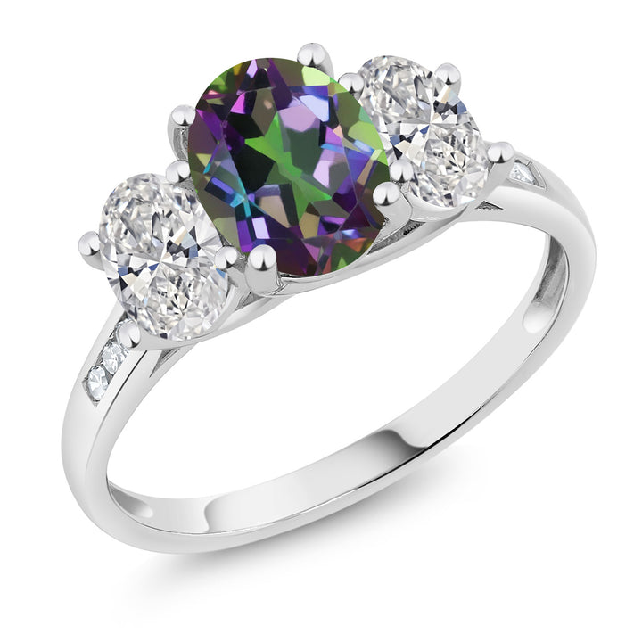 Green Mystic Topaz_5_Ring in 10K White Gold
