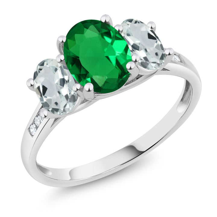 Nano Emerald - May_5_Ring in 10K White Gold