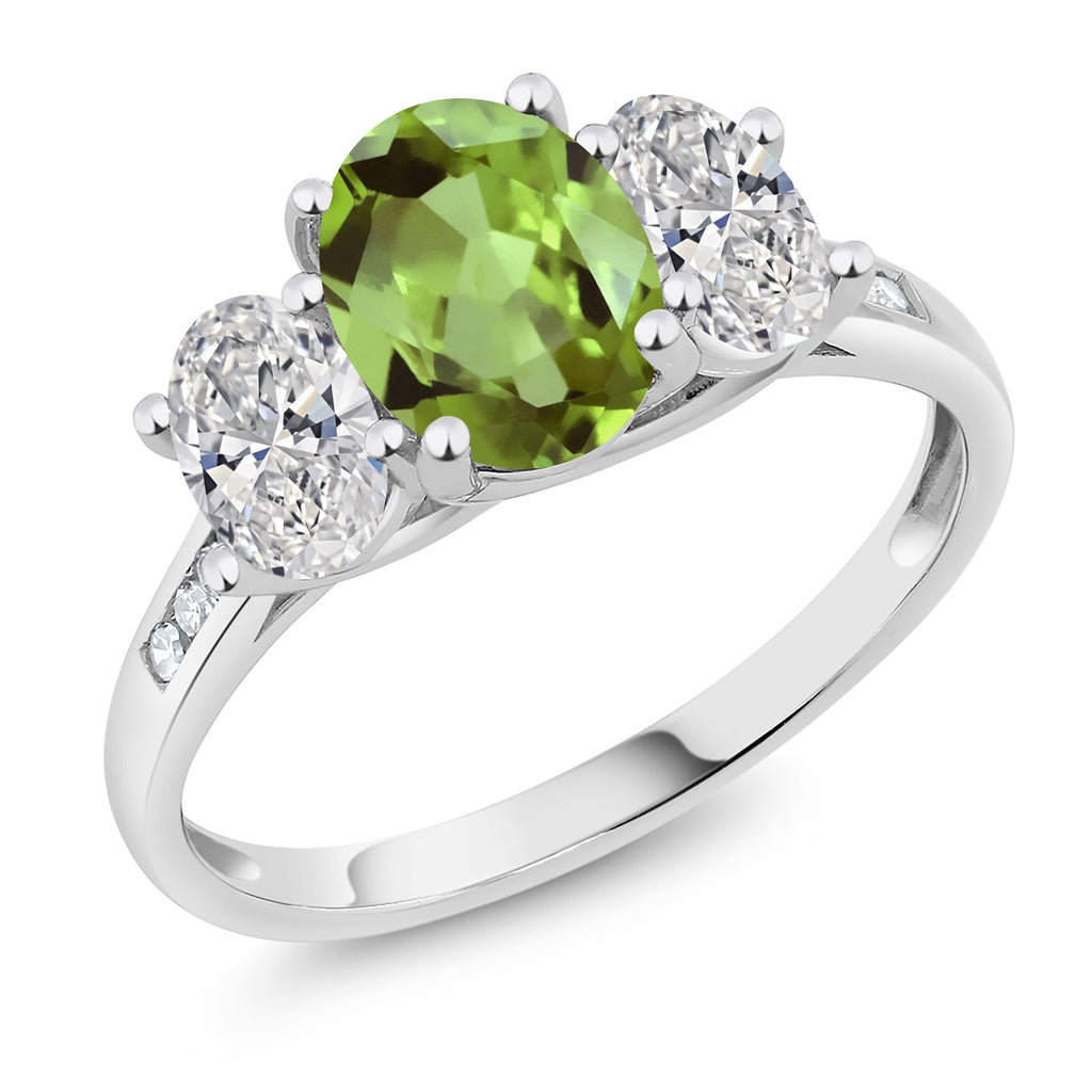 Peridot - August_6_Ring in 10K White Gold
