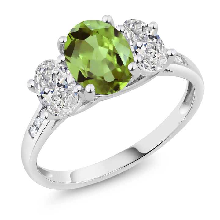 Peridot - August_5_Ring in 10K White Gold