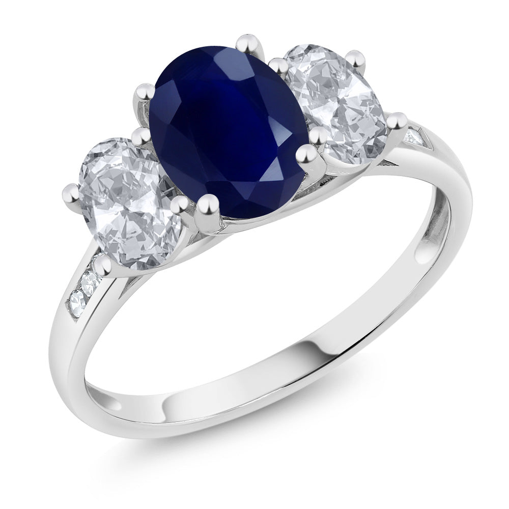 Blue Sapphire - September_8_Ring in 10K White Gold