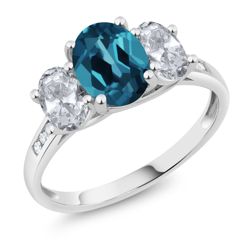 London Blue Topaz - November_5_Ring in 10K White Gold