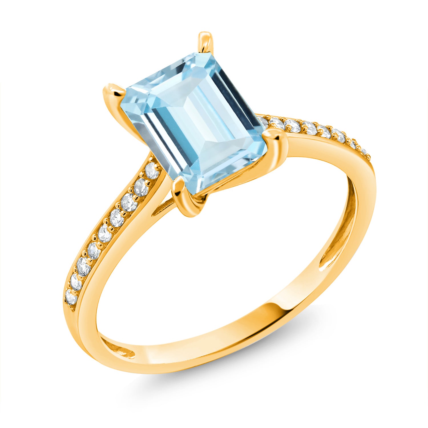 Aquamarine - March_6_Ring in 10K Yellow Gold
