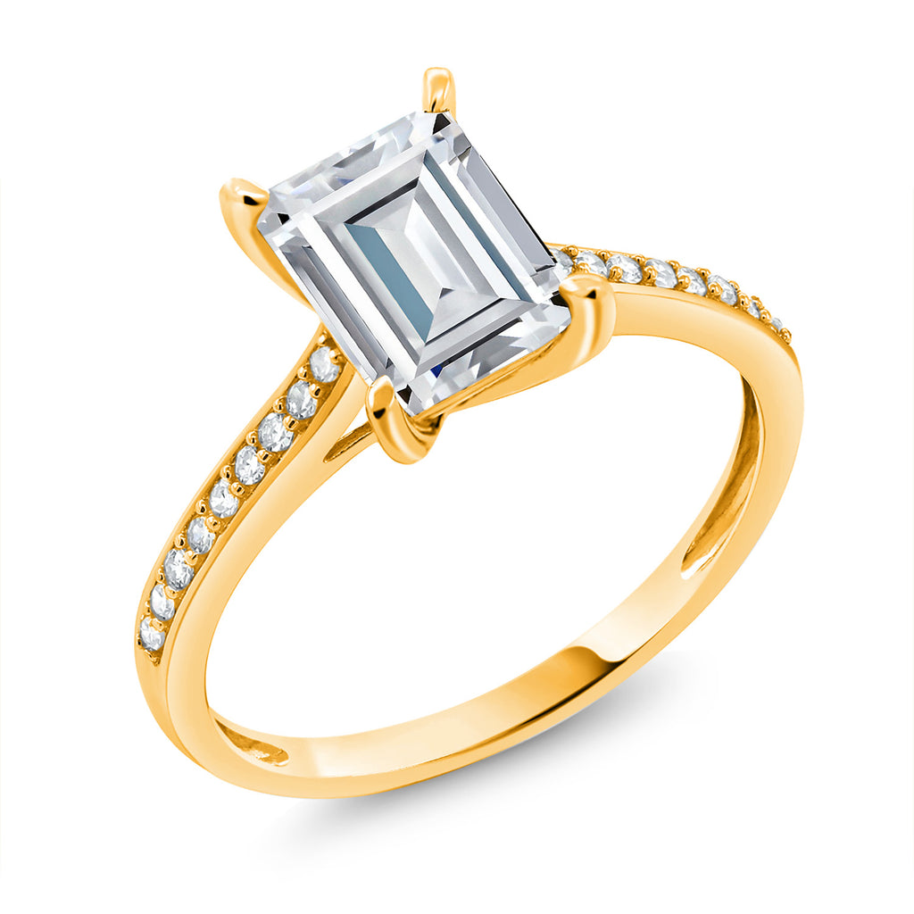 White Moissanite - April_6_Ring in 10K Yellow Gold