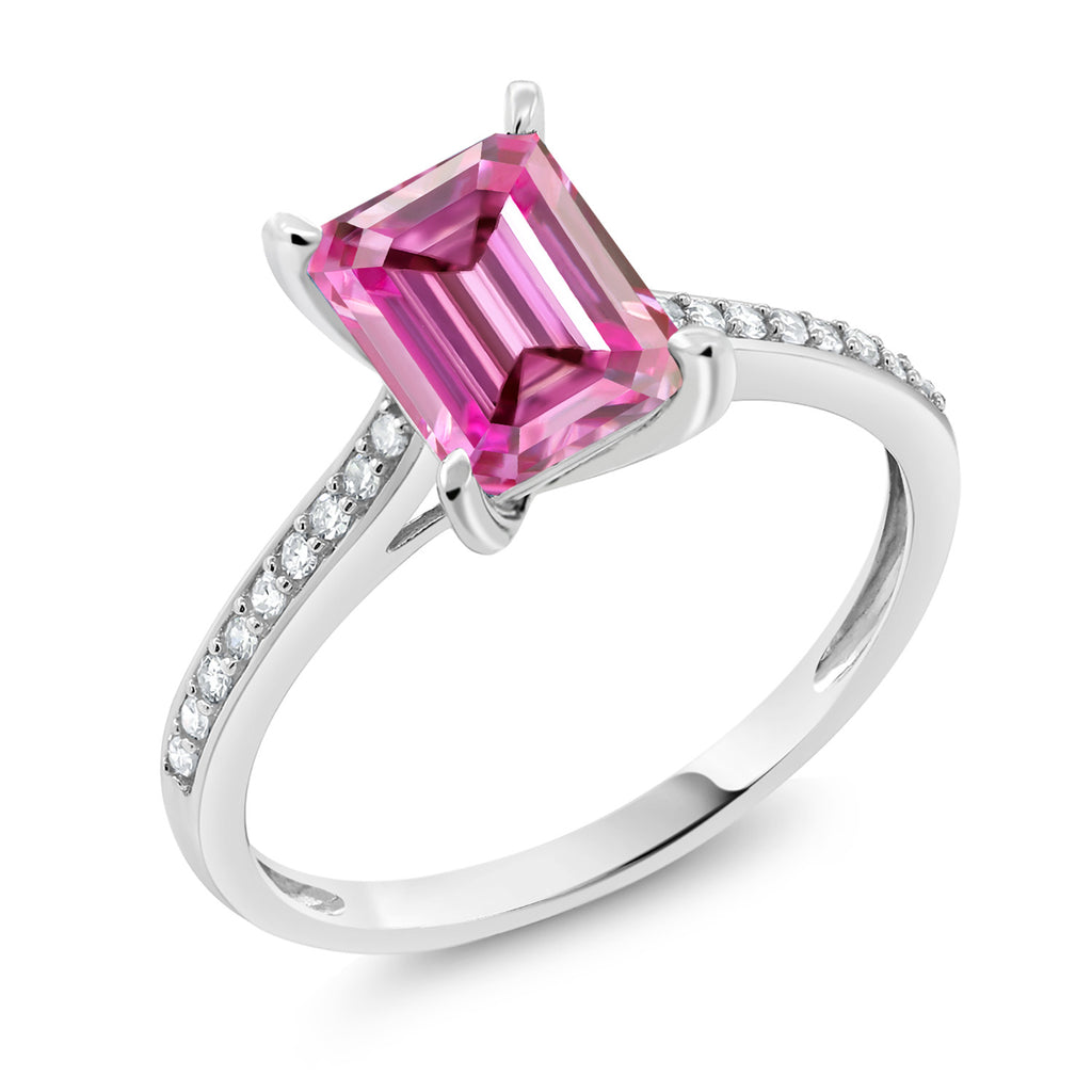 Pink Moissanite - April_7_Ring in 10K White Gold