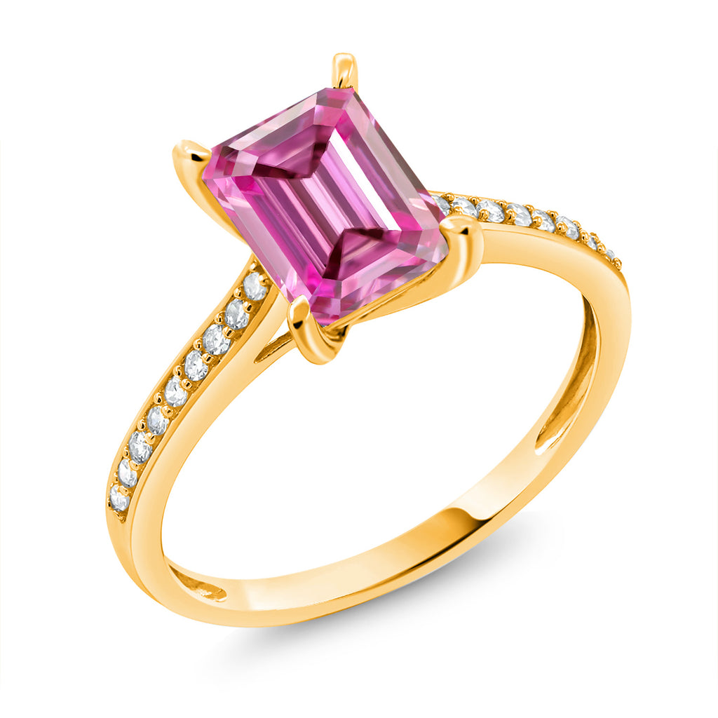 Pink Moissanite - April_7_Ring in 10K Yellow Gold
