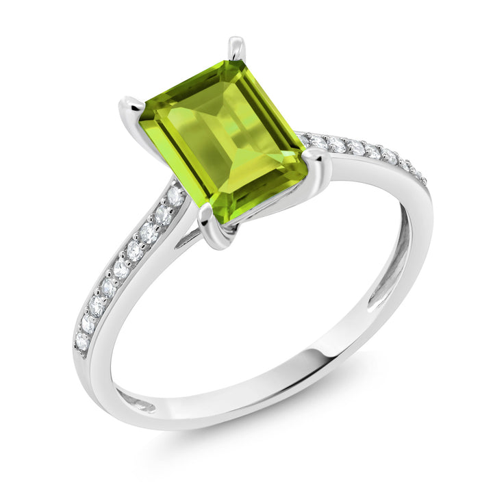 Peridot - August_5_Ring in 10K White Gold
