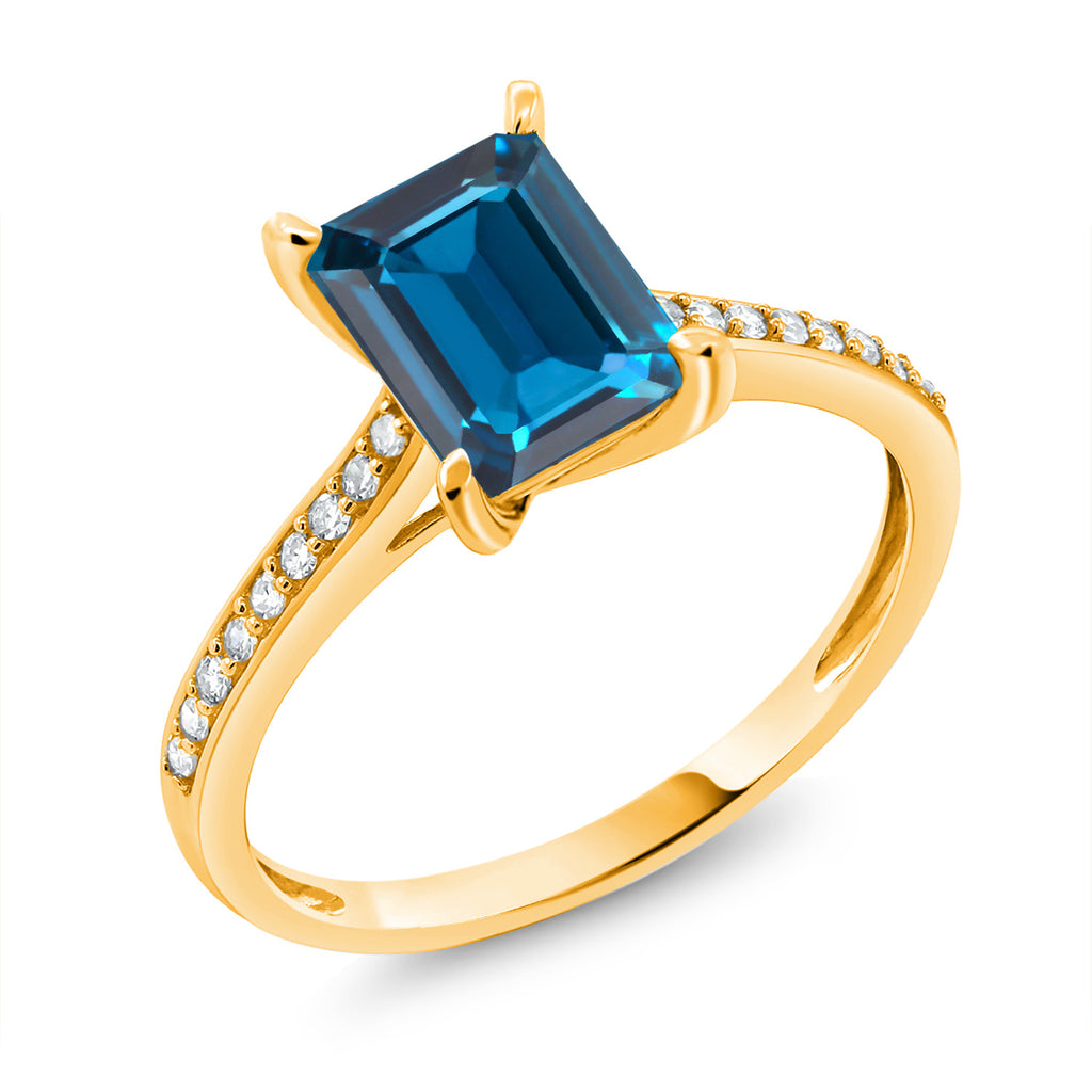 London Blue Topaz - November_5_Ring in 10K Yellow Gold