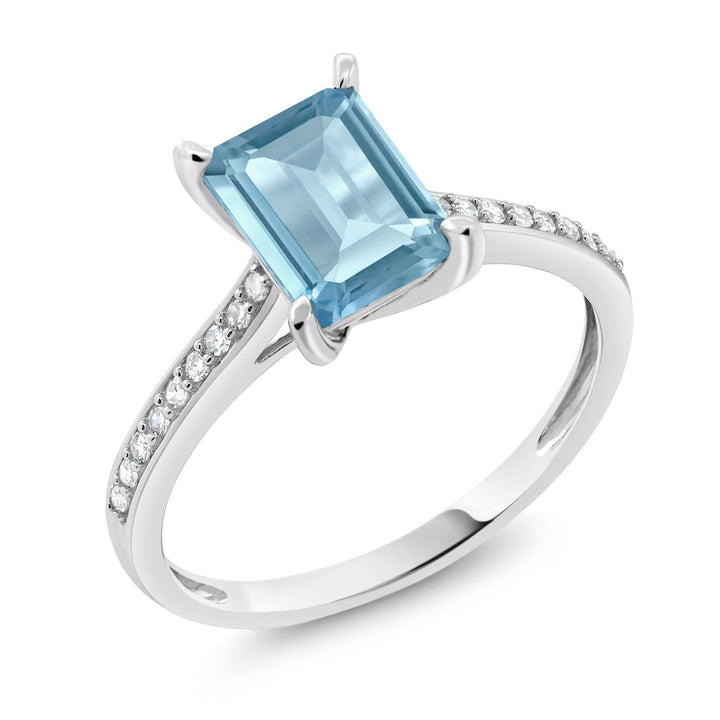 Sky Blue Topaz - November_5_Ring in 10K White Gold