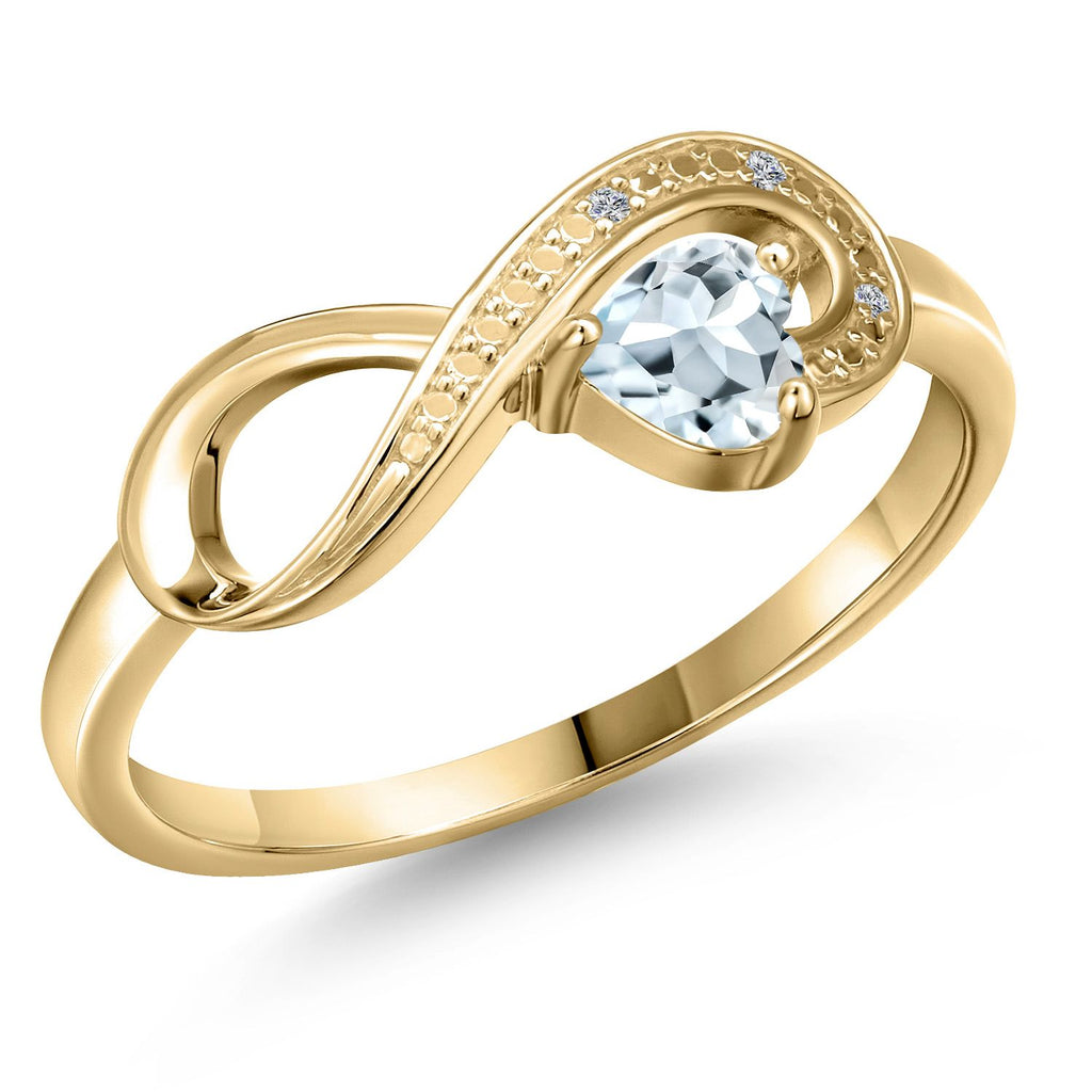 Aquamarine - March_5_Ring in 10K Yellow Gold