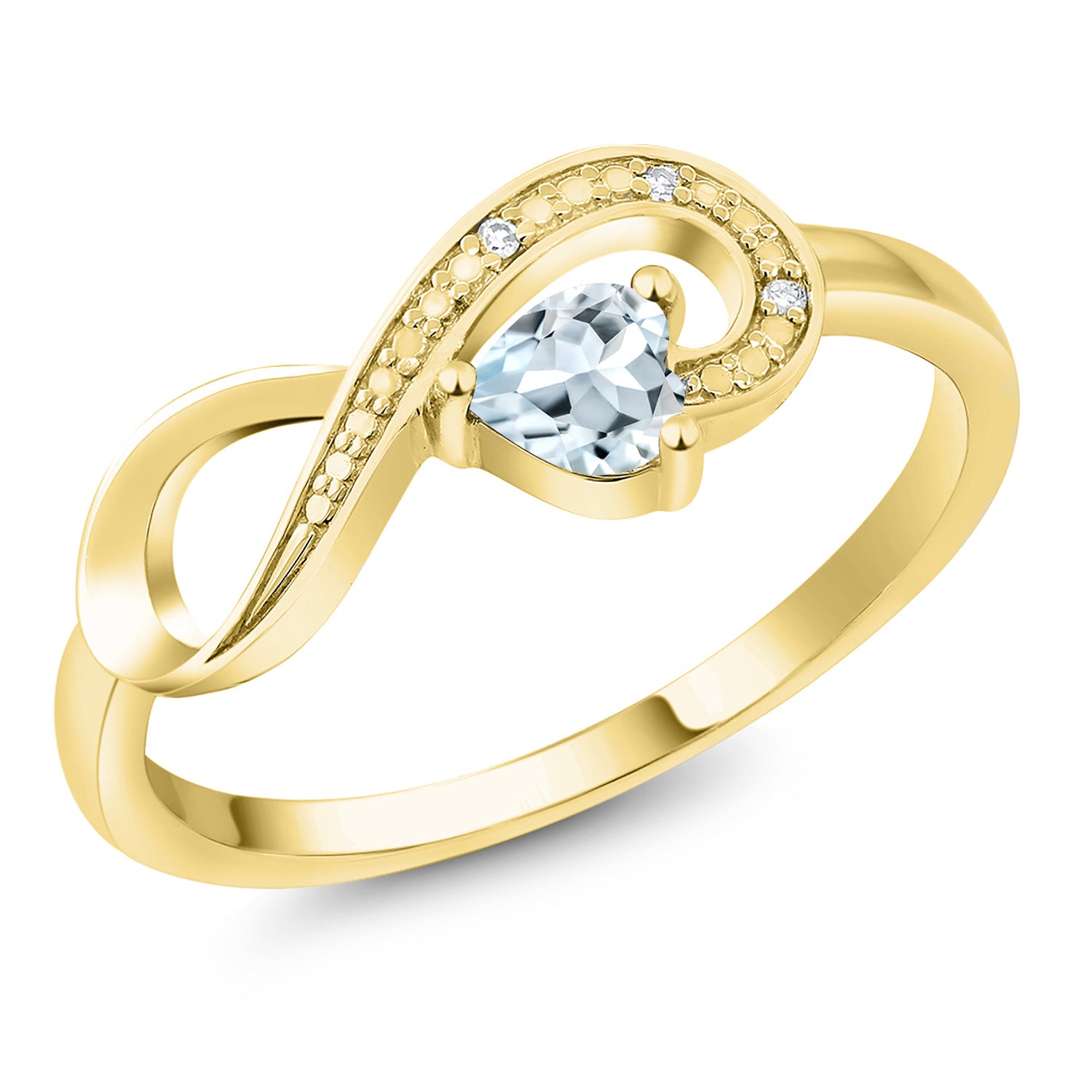Aquamarine - March_8_Ring in 10K Yellow Gold