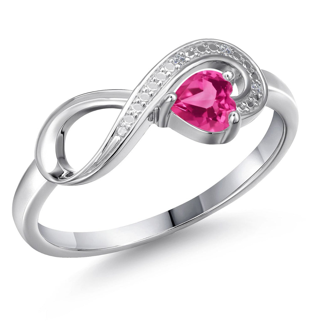 Pink Created Sapphire - September_5_Ring in 10K White Gold