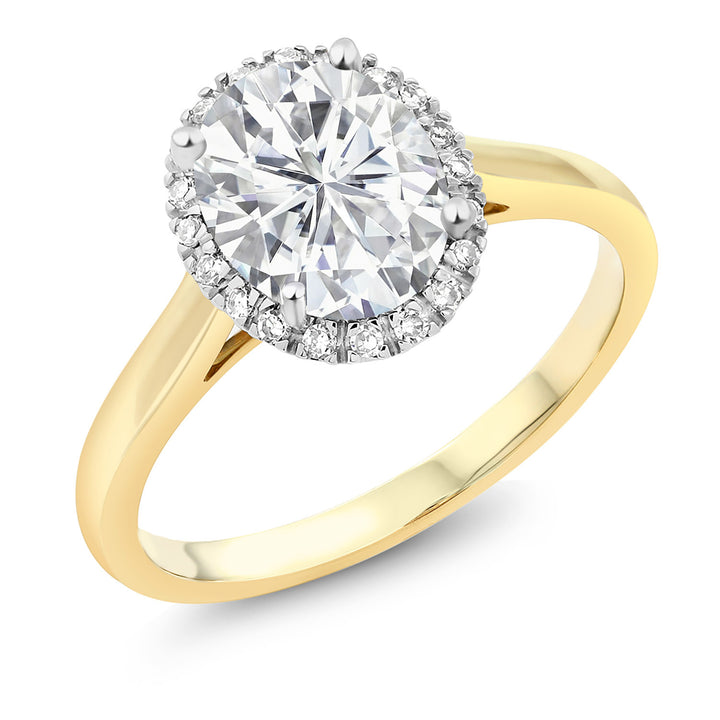White Moissanite_5_Ring in 10K Yellow Gold