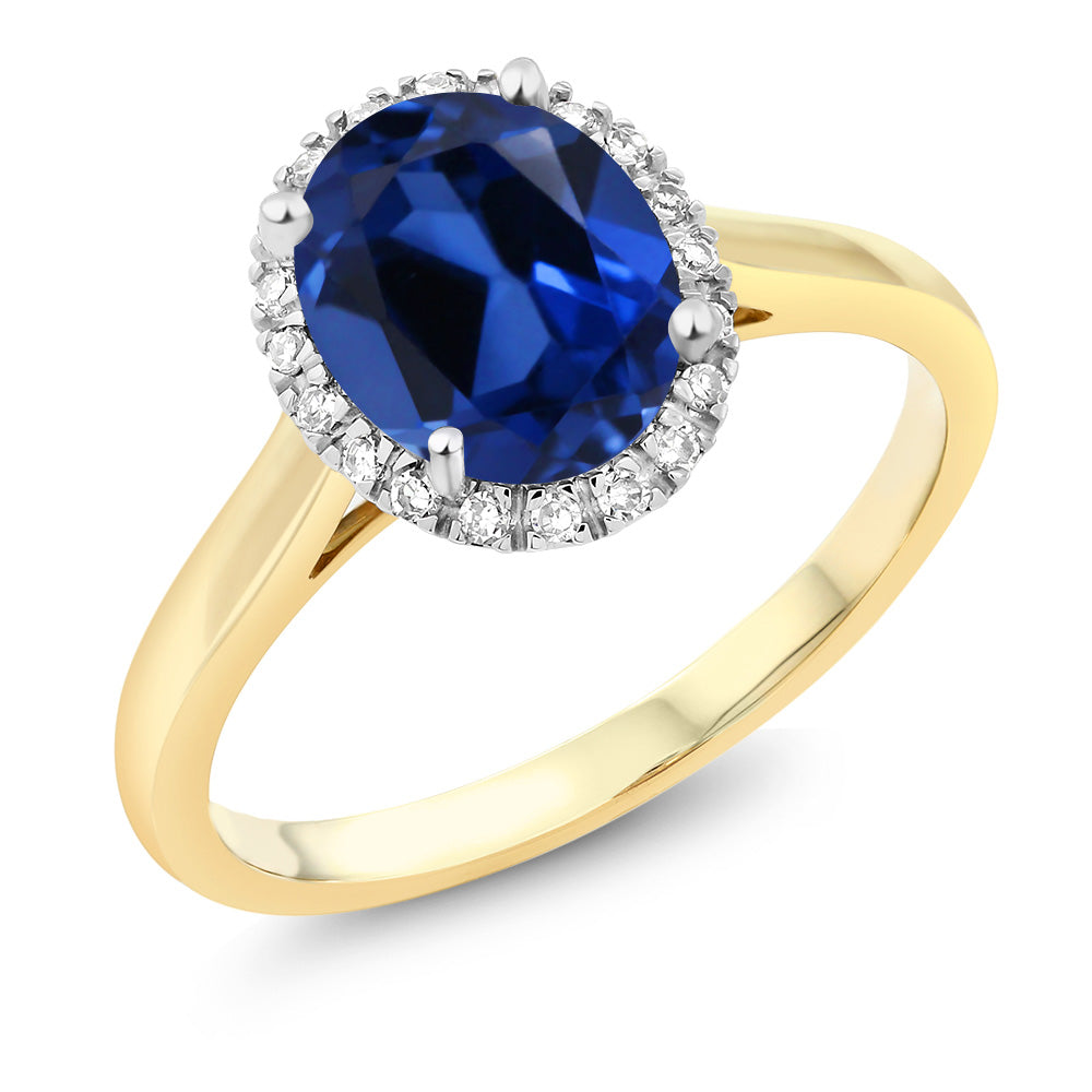 Blue Created Sapphire - September_9.5_Ring in 10K Yellow Gold