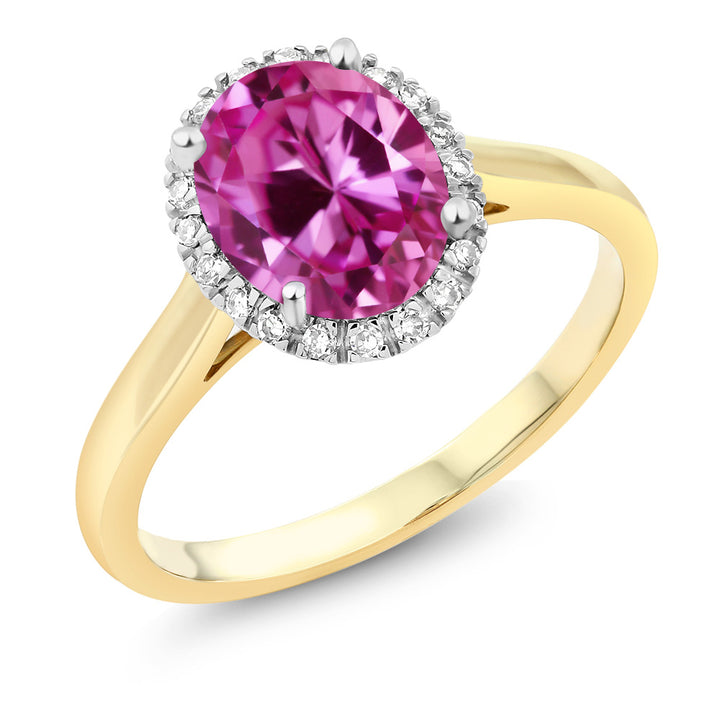 Pink Created Sapphire - September_5_Ring in 10K Yellow Gold