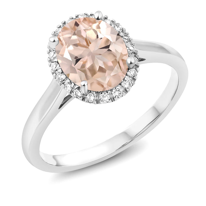 Morganite - October_5_Ring in 10K White Gold