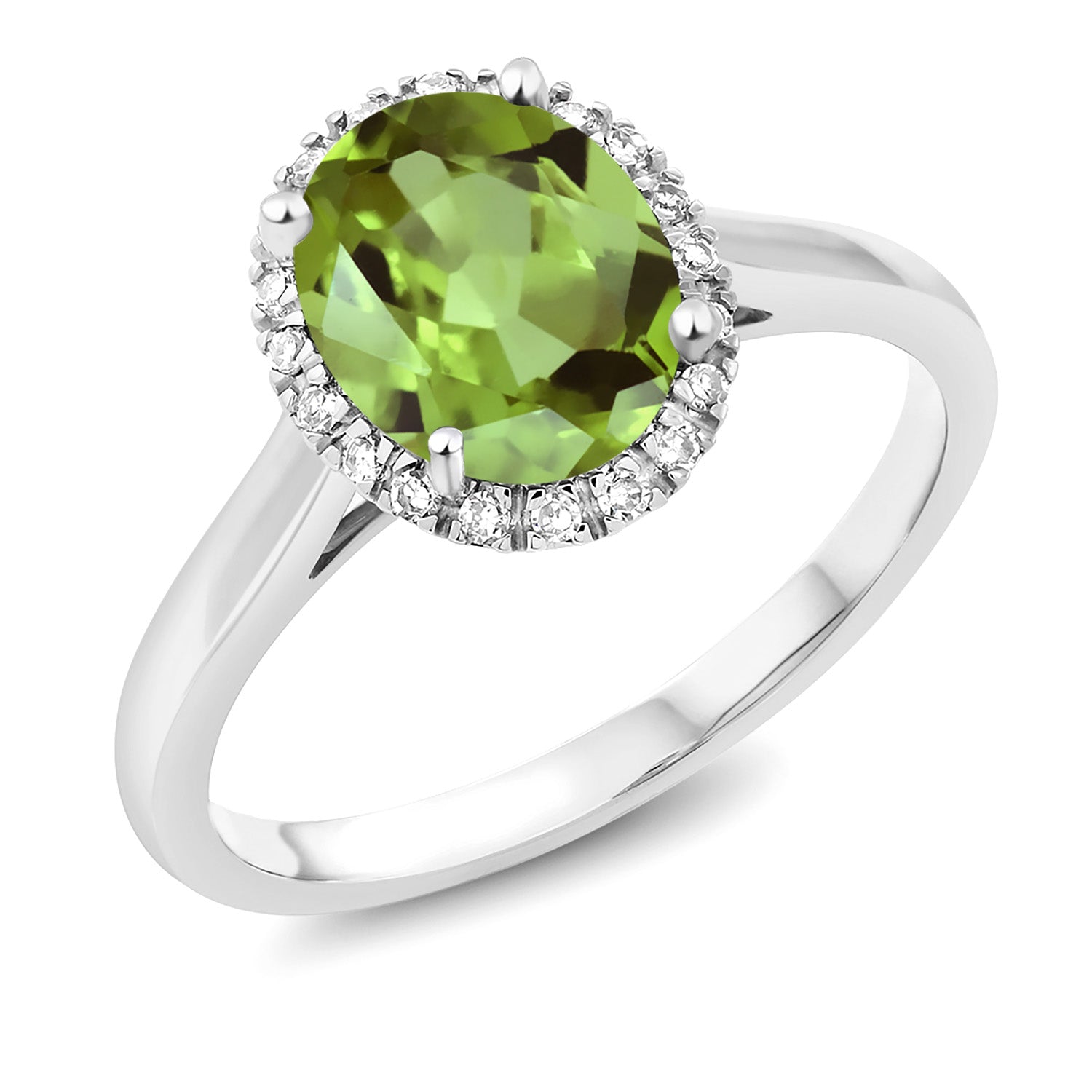 Peridot - August_7_Ring in 10K White Gold