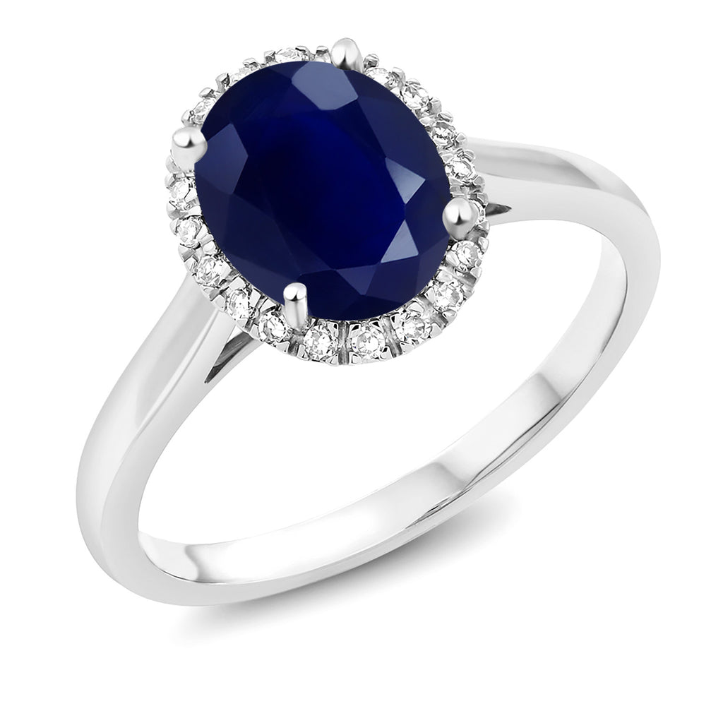 Blue Sapphire - September_8.5_Ring in 10K White Gold
