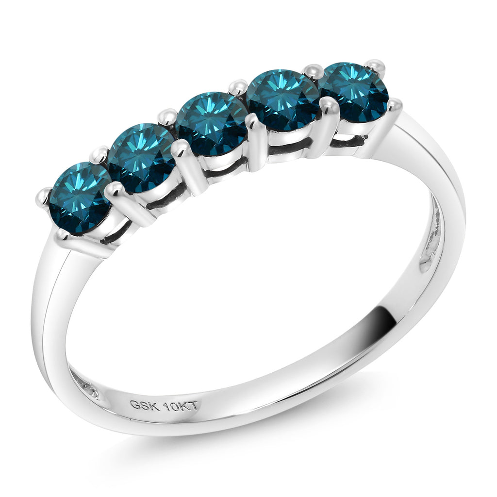 Blue Diamond - April_7_Ring in 10K White Gold