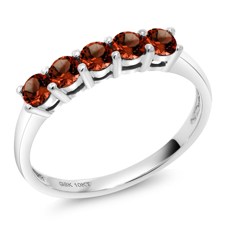 Garnet - January_5_Ring in 10K White Gold
