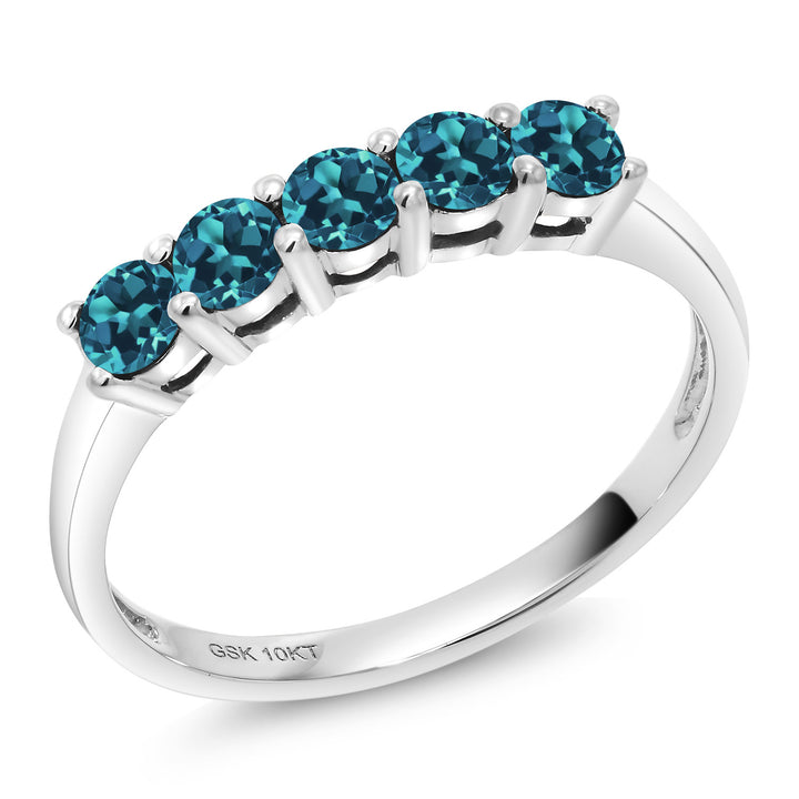 London Blue Topaz - November_5_Ring in 10K White Gold