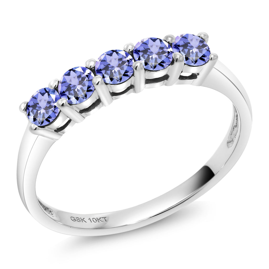 Tanzanite_5_Ring in 10K White Gold