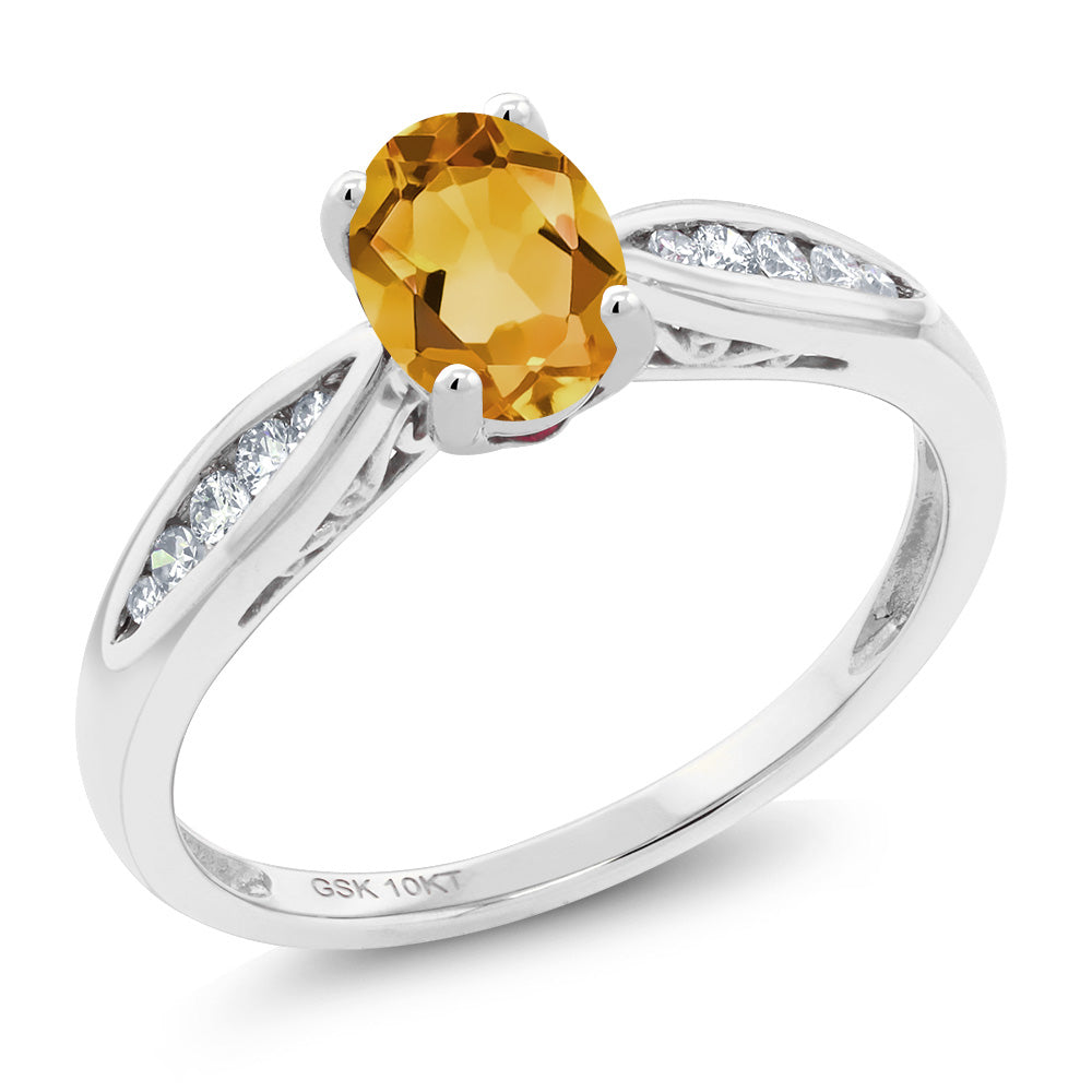 Citrine - November_8_Ring in 10K White Gold