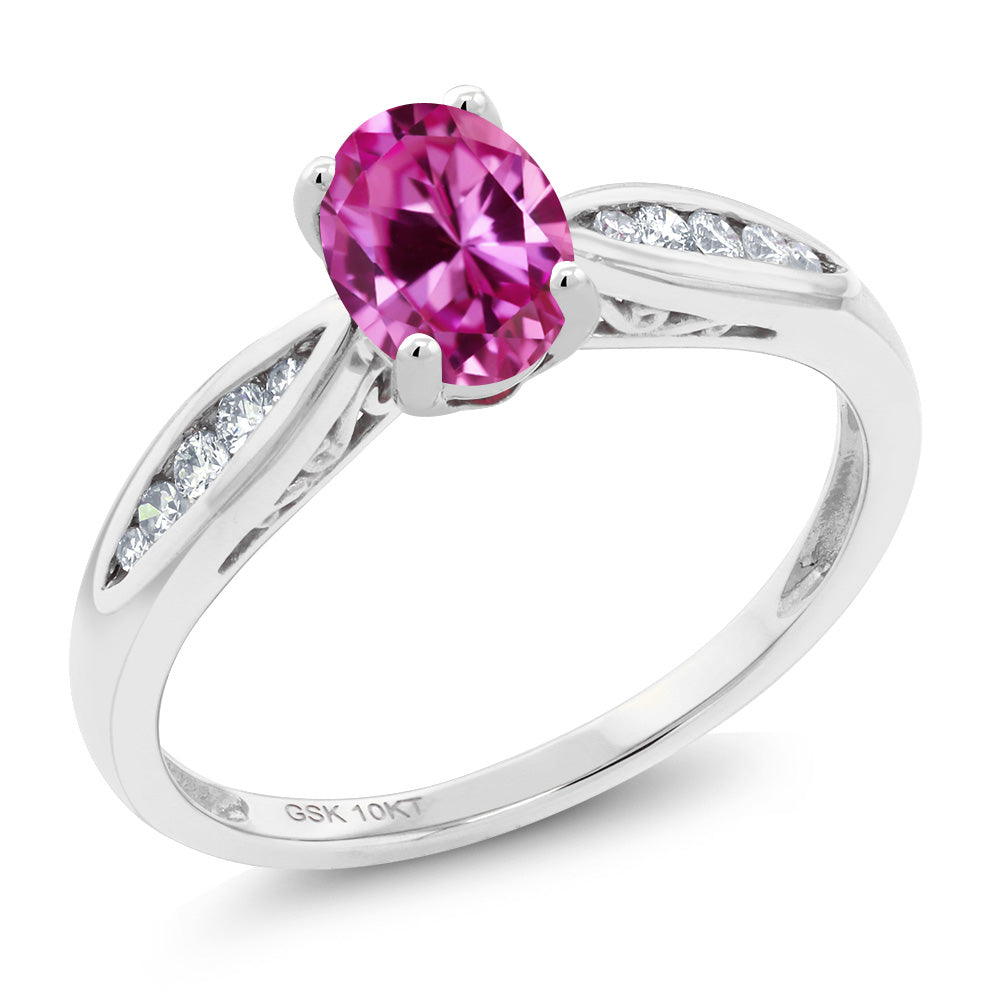 Created Sapphire - September_8_Ring in 10K White Gold